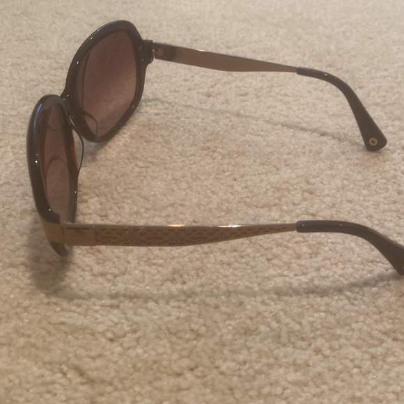 Coach Trudie (S816) Rectangle Sunglasses Gold Trim - Picture 3 of 4